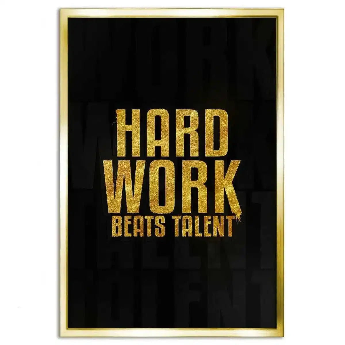 Hard Work Beats Talent - Leinwandbild Motivation by SimpleCanvas