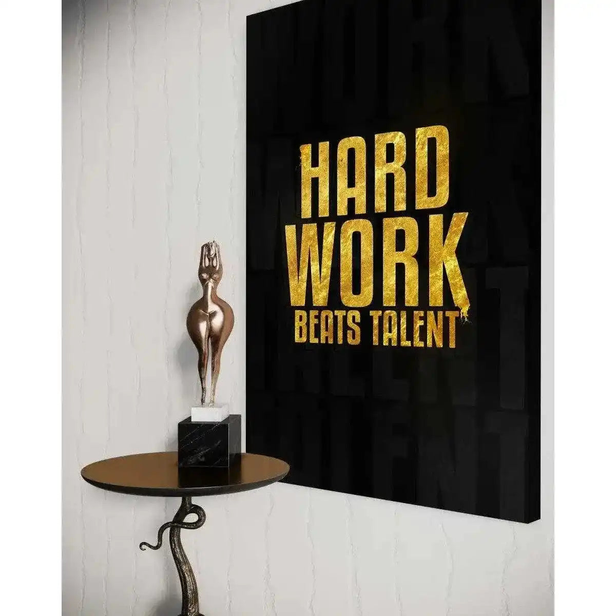 Hard Work Beats Talent - Leinwandbild Motivation by SimpleCanvas