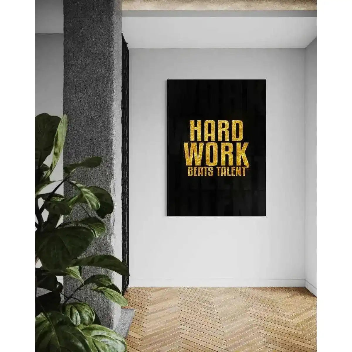Hard Work Beats Talent - Leinwandbild Motivation by SimpleCanvas