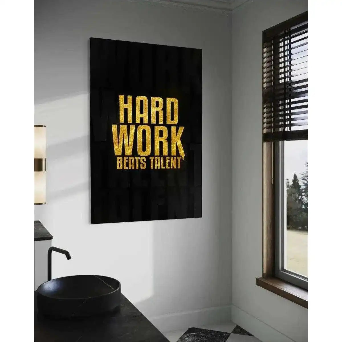 Hard Work Beats Talent - Leinwandbild Motivation by SimpleCanvas