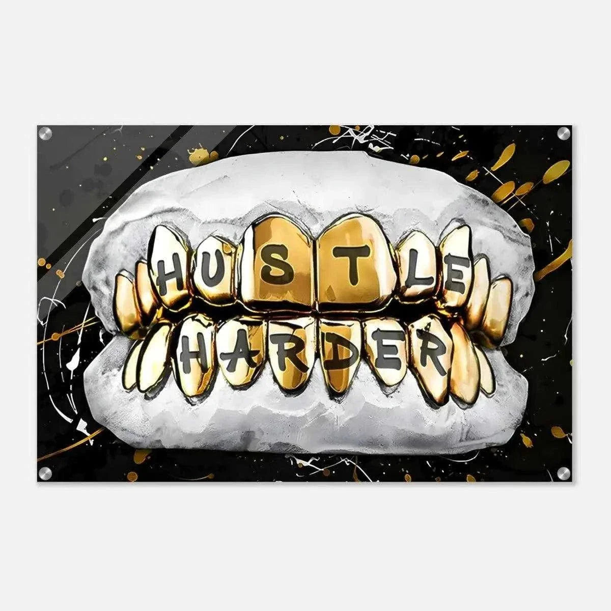 Hustle Harder - Leinwandbild Motivation by SimpleCanvas