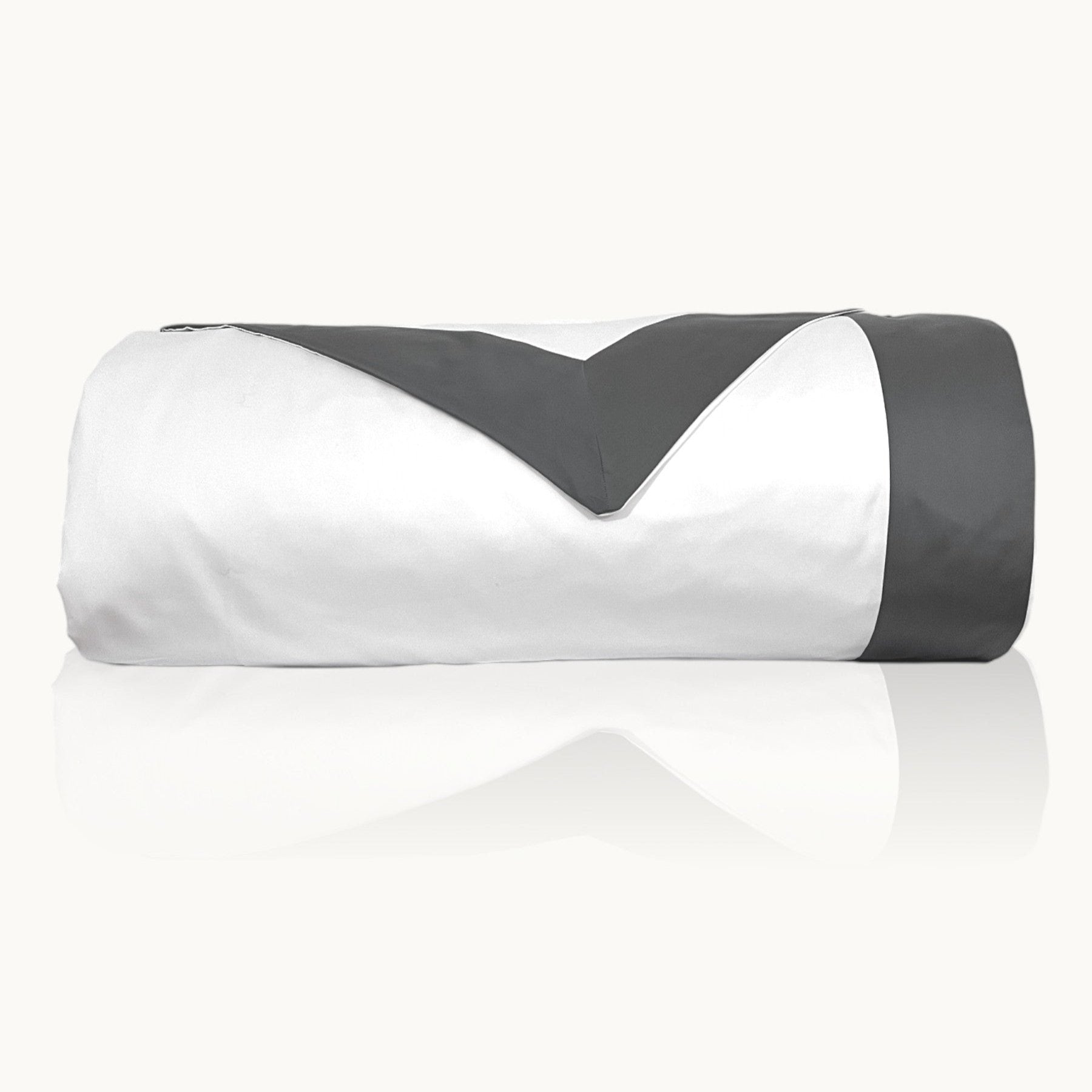 Eklipse Baumwolle Satin Deckenbezug 100 Prozent Ägyptischer Baumwolle 600 Fadendichte Weiß Mit Farbigem Randdesign