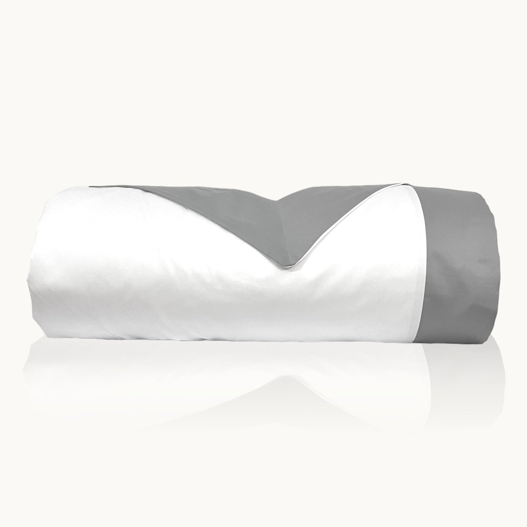 Eklipse Baumwolle Satin Deckenbezug 100 Prozent Ägyptischer Baumwolle 600 Fadendichte Weiß Mit Farbigem Randdesign