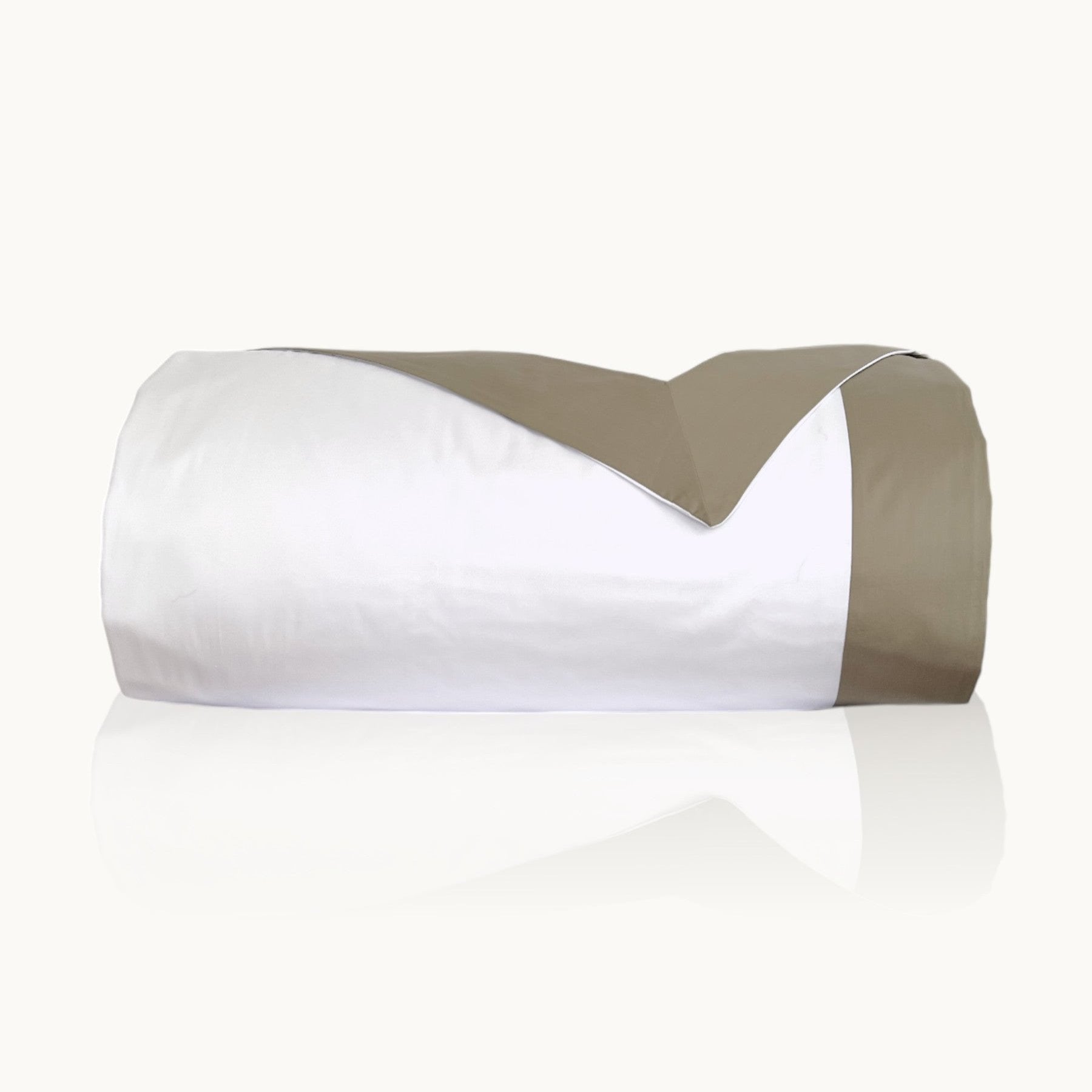 Eklipse Baumwolle Satin Deckenbezug 100 Prozent Ägyptischer Baumwolle 600 Fadendichte Weiß Mit Farbigem Randdesign