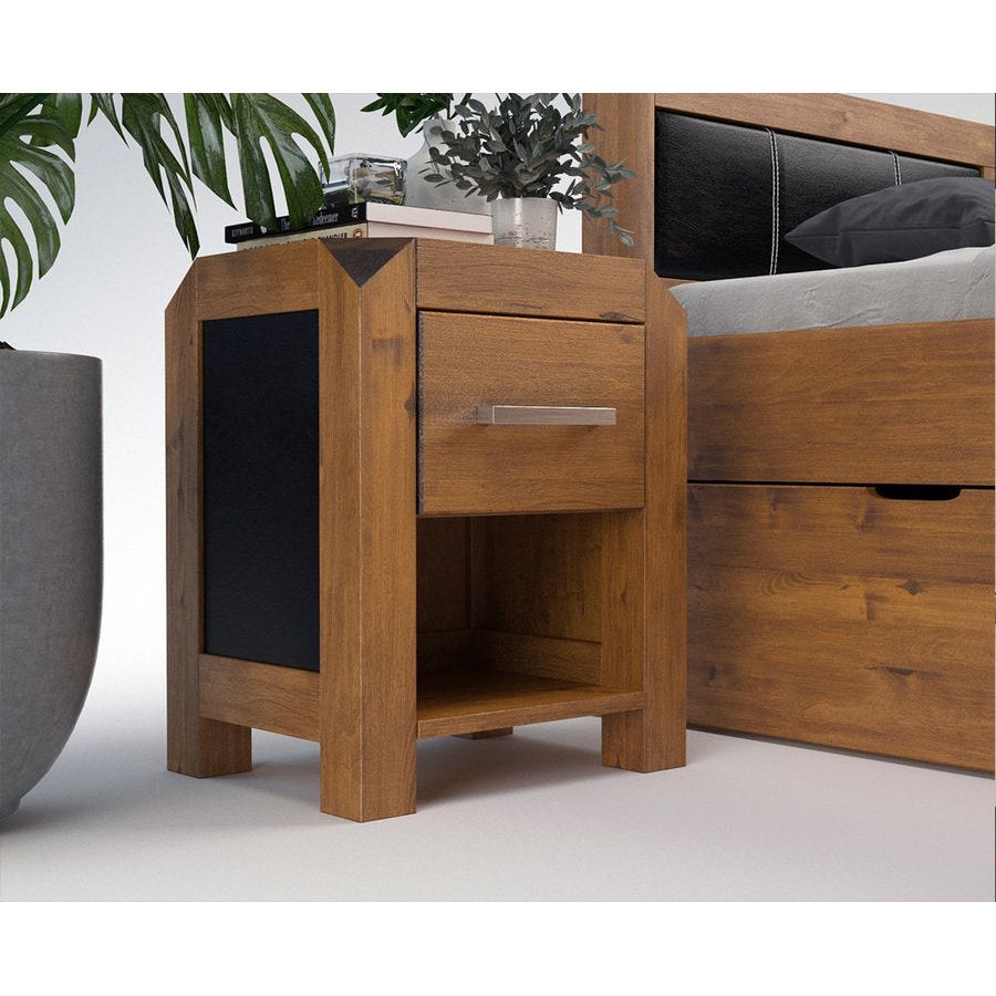 MODENA-VERSO Massivholz Nachttisch mit 1-Schublade