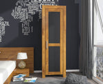 NATURA LEATHER Kleiderschrank 1-Türig mit Regale Massivholz