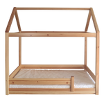 Solis Kinderbett - Hausbett inkl. Bio-Matratze | Massivholz | Naturholz | 100% Bio-Bett