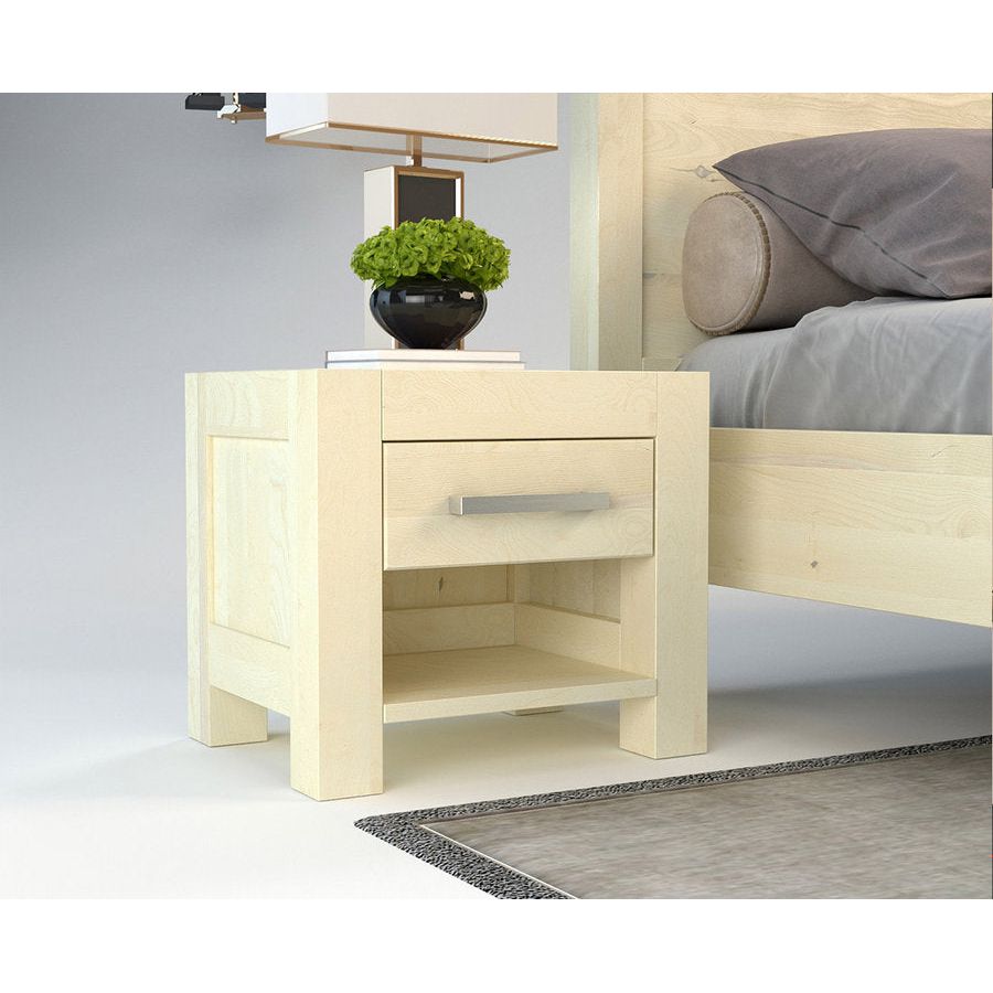NATURA Massivholz Nachttisch mit 1-Schublade