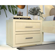 Pedenza Massivholz Nachttisch mit 2-Schubladen