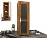 NATURA LEATHER Kleiderschrank 1-Türig mit Regale Massivholz