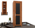 NATURA LEATHER Kleiderschrank 1-Türig mit Regale Massivholz
