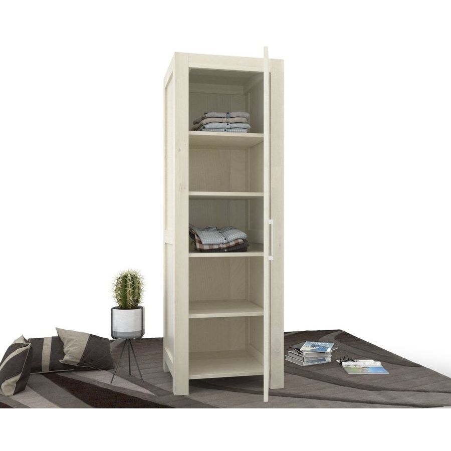 NATURA Kleiderschrank 1-Türig mit Regale Massivholz