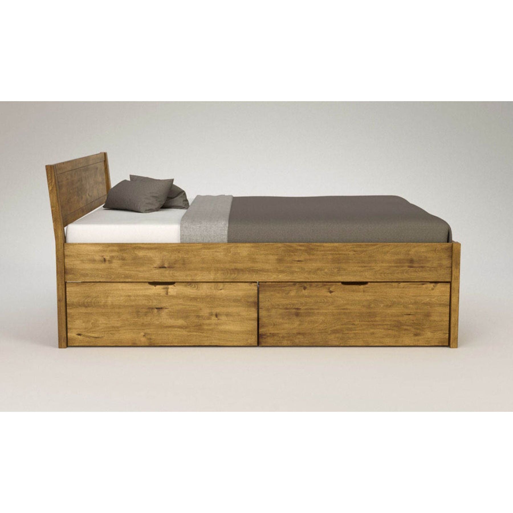 PENDENZA-VERSO Massivholzbett mit 4 x Bettschubladen