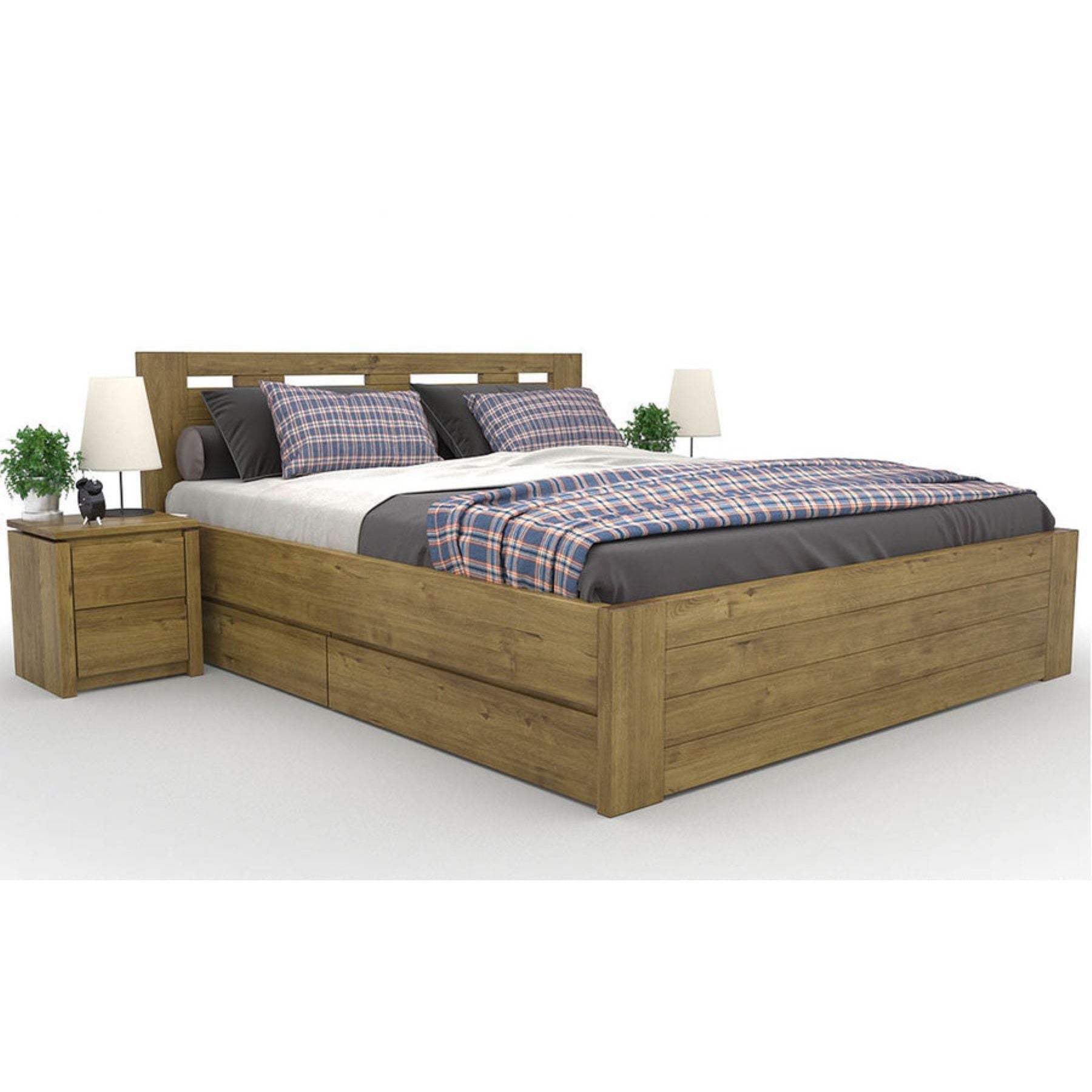 NELSON Massivholzbett optional mit Bettschubladen