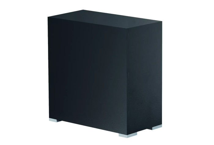 OASE StyleLine 125 cabinet black INT, moderner Aquarien-Unterschrank in Schwarz mit Aluminiumfüßen.