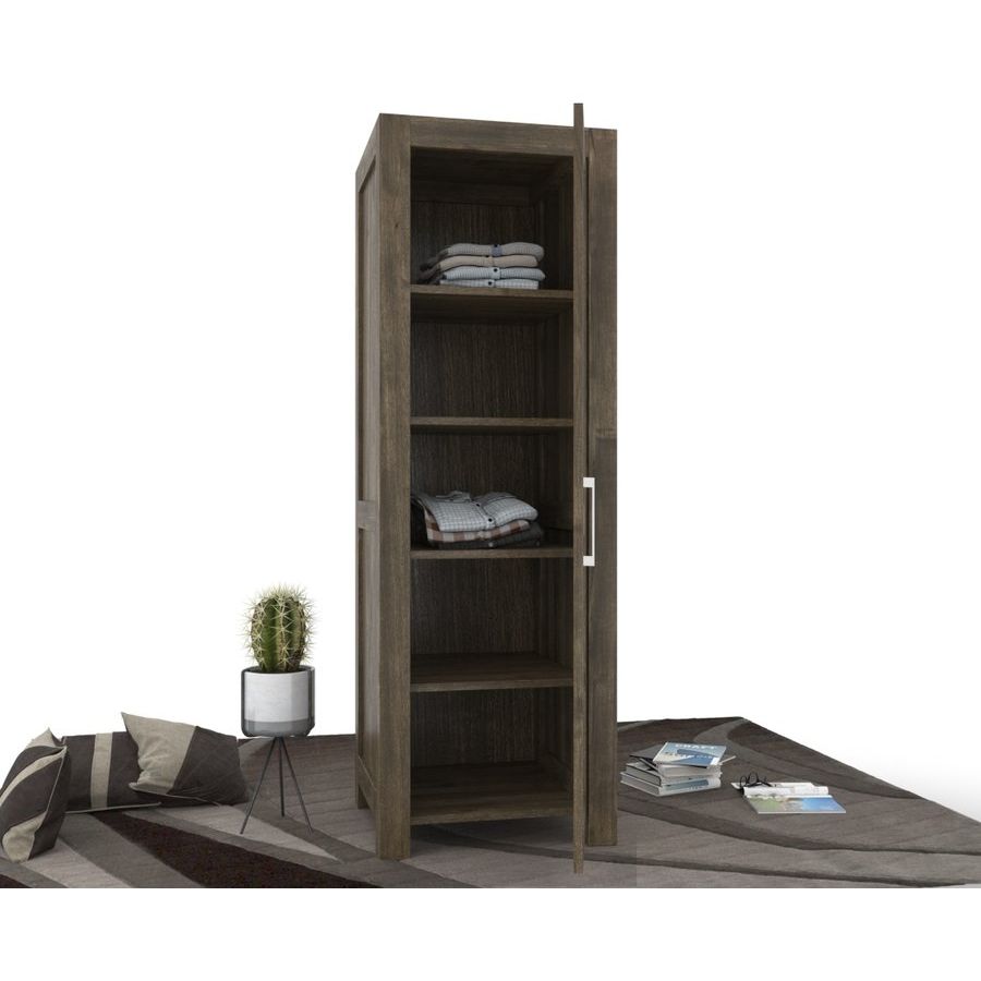 NATURA Kleiderschrank 1-Türig mit Regale Massivholz