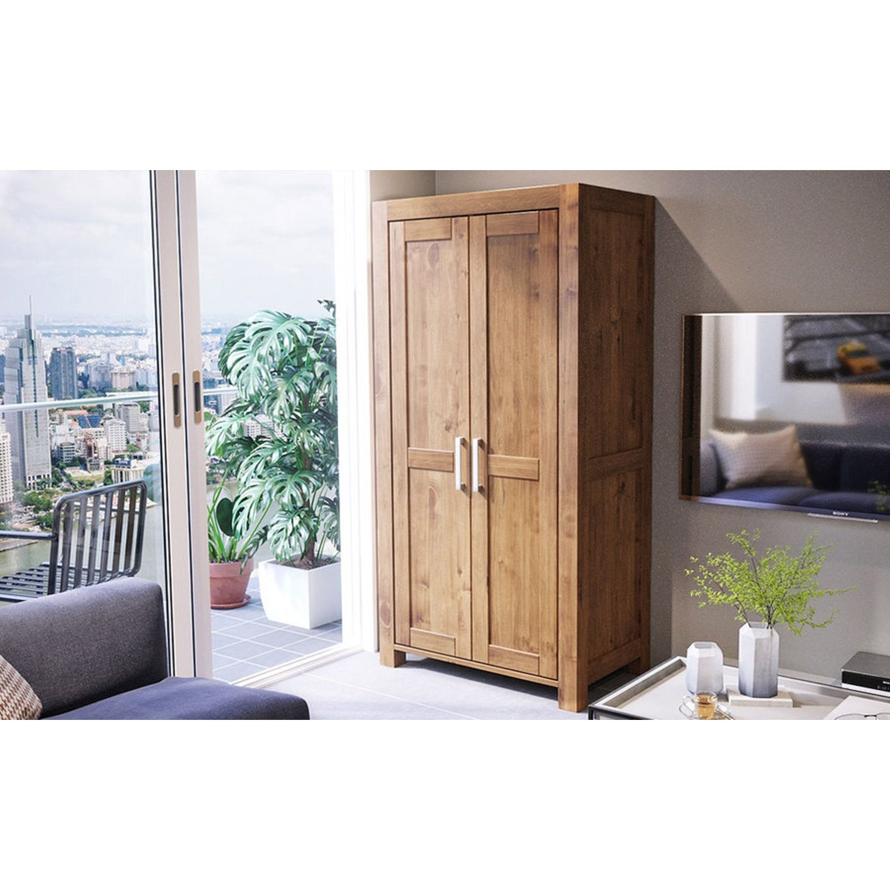 NATURA Kleiderschrank 2-Türig Massivholz