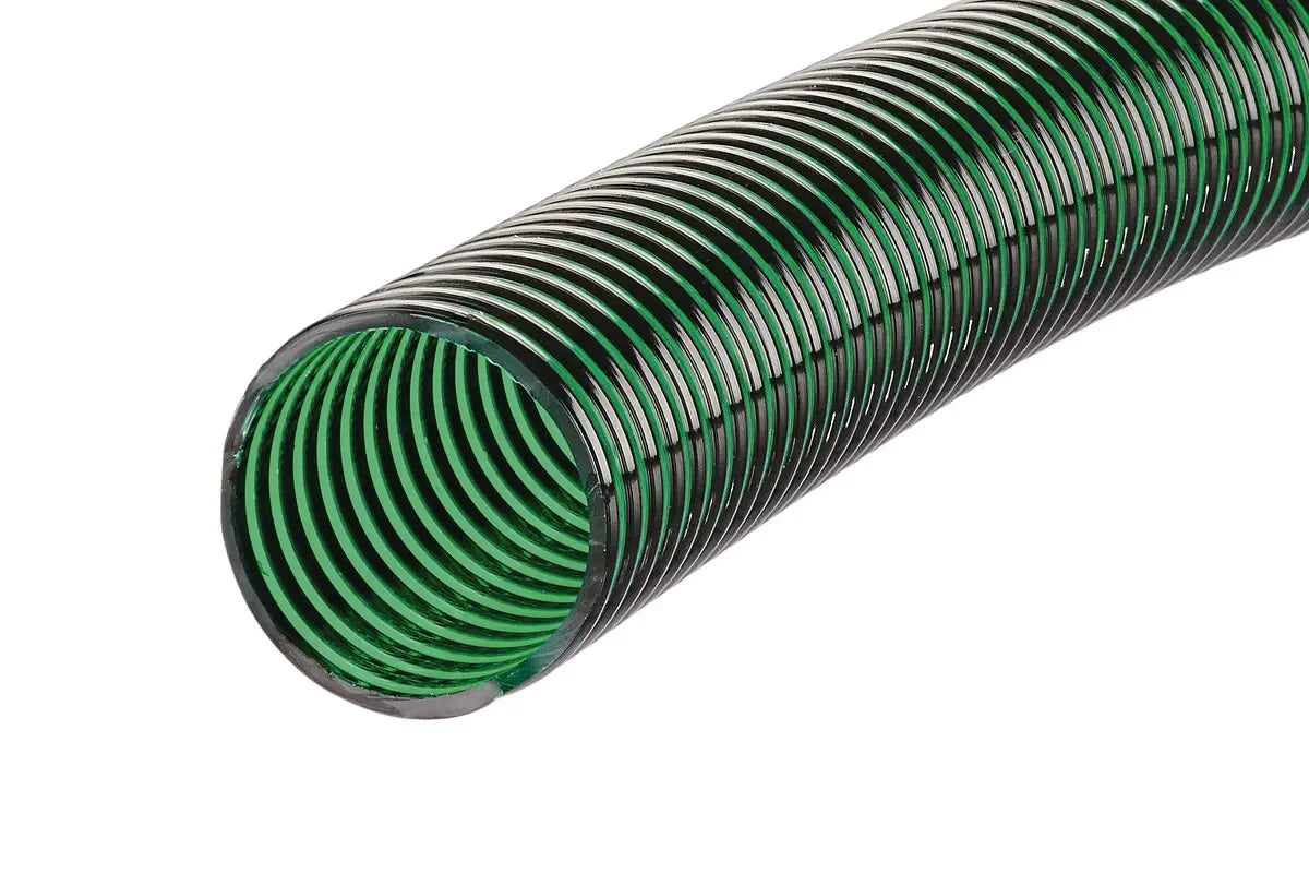 OASE Spiral hose green 2", 20 m INT - PVC-Schlauch mit schwarzen Spiralen für Teichbau und Umweltschutz.