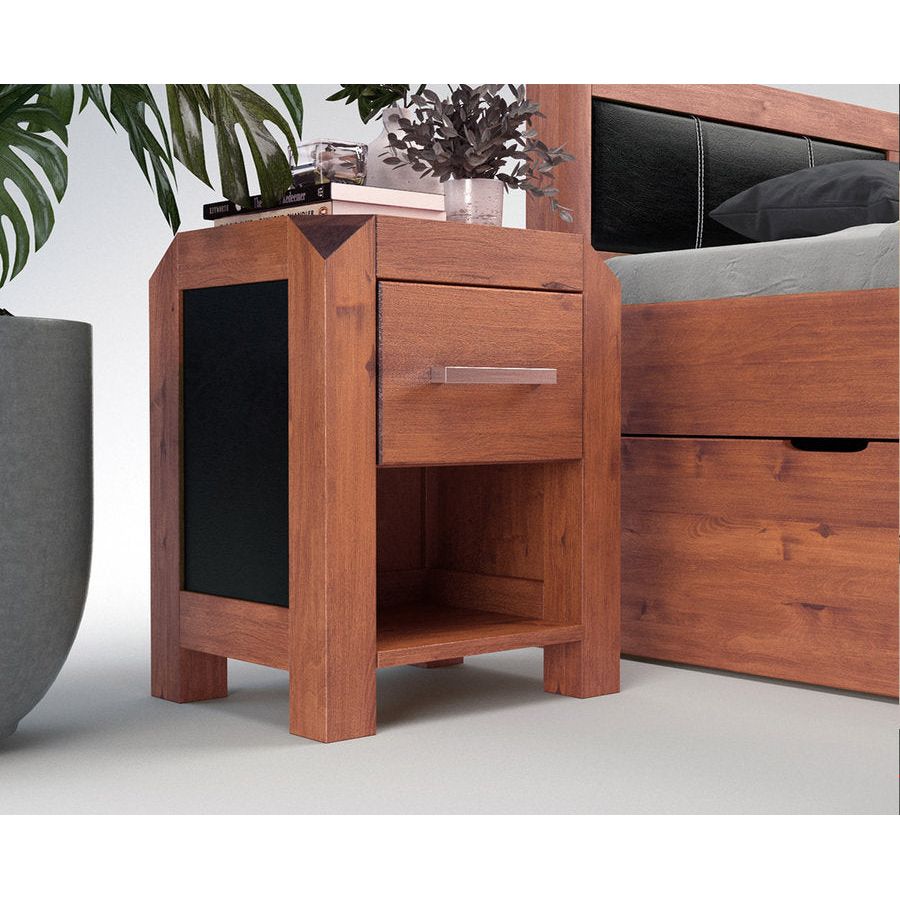 MODENA-VERSO Massivholz Nachttisch mit 1-Schublade