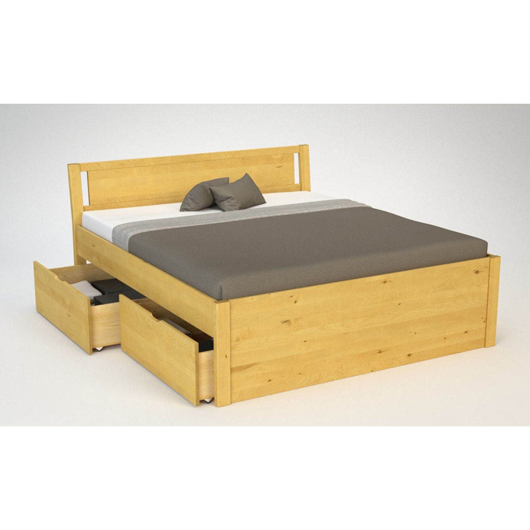 PENDENZA-VERSO Massivholzbett mit 4 x Bettschubladen