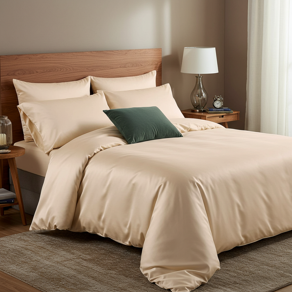 Luxe Baumwolle Satin Bettwäsche Aus Ägyptischer Baumwolle Mit 400 Fadendichte Und Seidigem Satin Finish