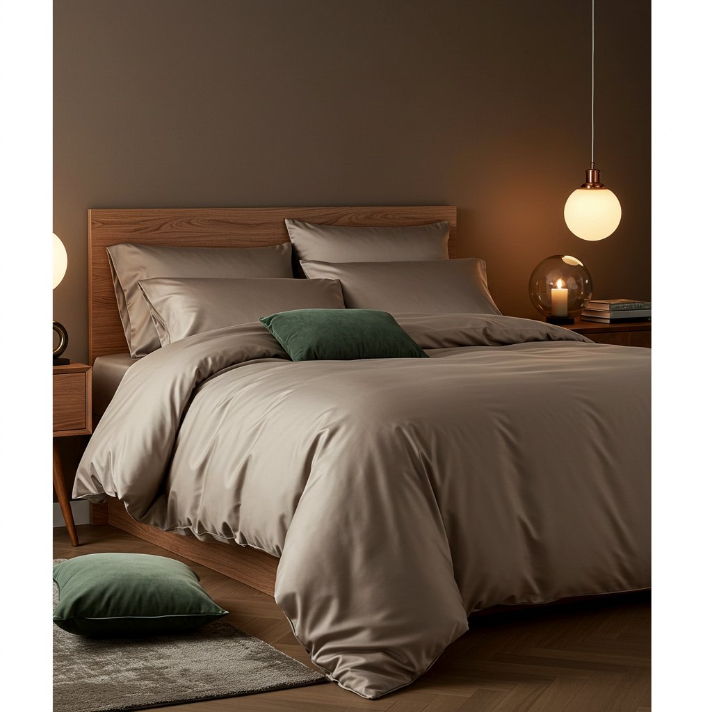 Luxe Baumwolle Satin Bettwäsche Aus Ägyptischer Baumwolle Mit 400 Fadendichte Und Seidigem Satin Finish