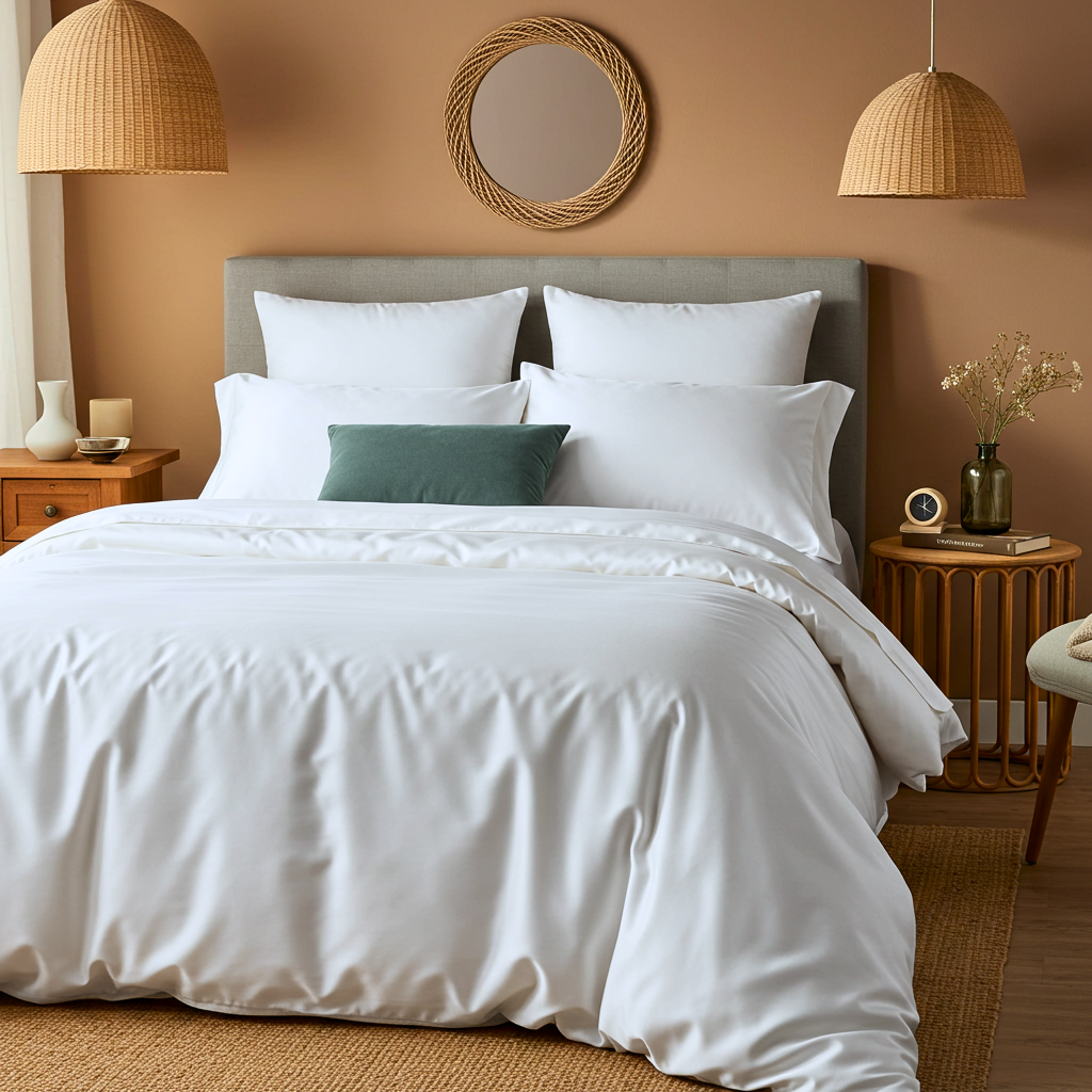 Luxe Baumwolle Satin Bettwäsche Aus Ägyptischer Baumwolle Mit 400 Fadendichte Und Seidigem Satin Finish