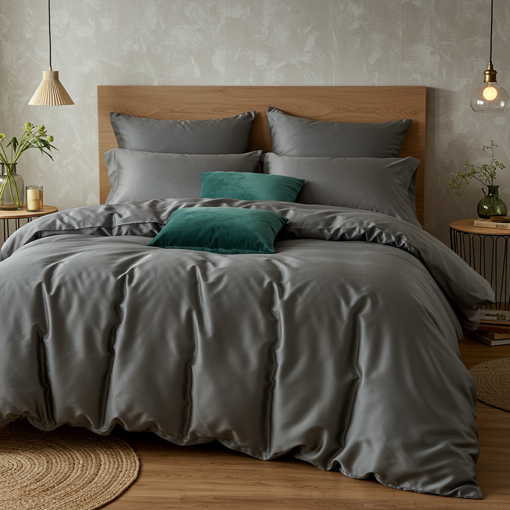 Luxe Baumwolle Satin Bettwäsche Aus Ägyptischer Baumwolle Mit 400 Fadendichte Und Seidigem Satin Finish