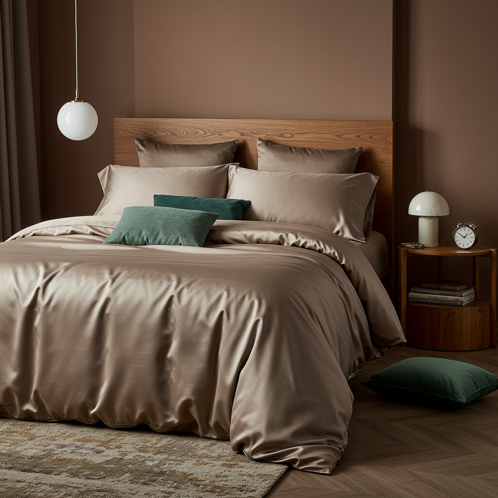 Luxe Baumwolle Satin Bettwäsche Aus Ägyptischer Baumwolle Mit 400 Fadendichte Und Seidigem Satin Finish