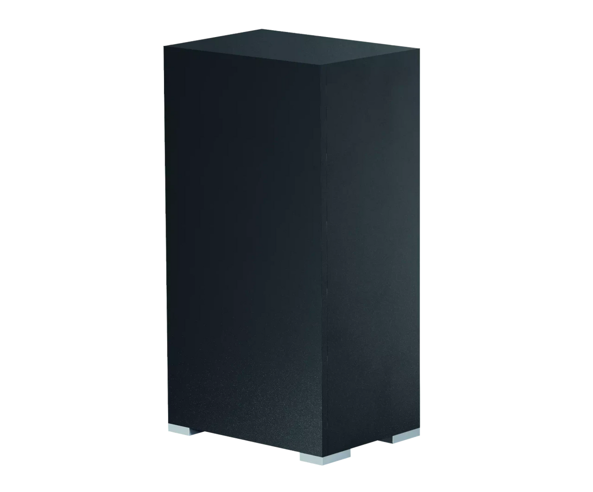OASE StyleLine 85 cabinet black INT, modern aquarium cabinet with sleek design and aluminum-style feet.