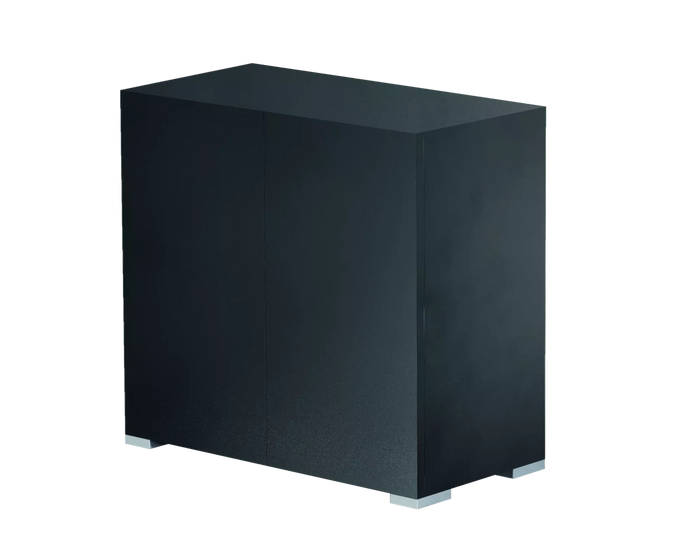 OASE StyleLine 175 cabinet black INT, modern aquarium cabinet with push-to-open doors and aluminum legs.