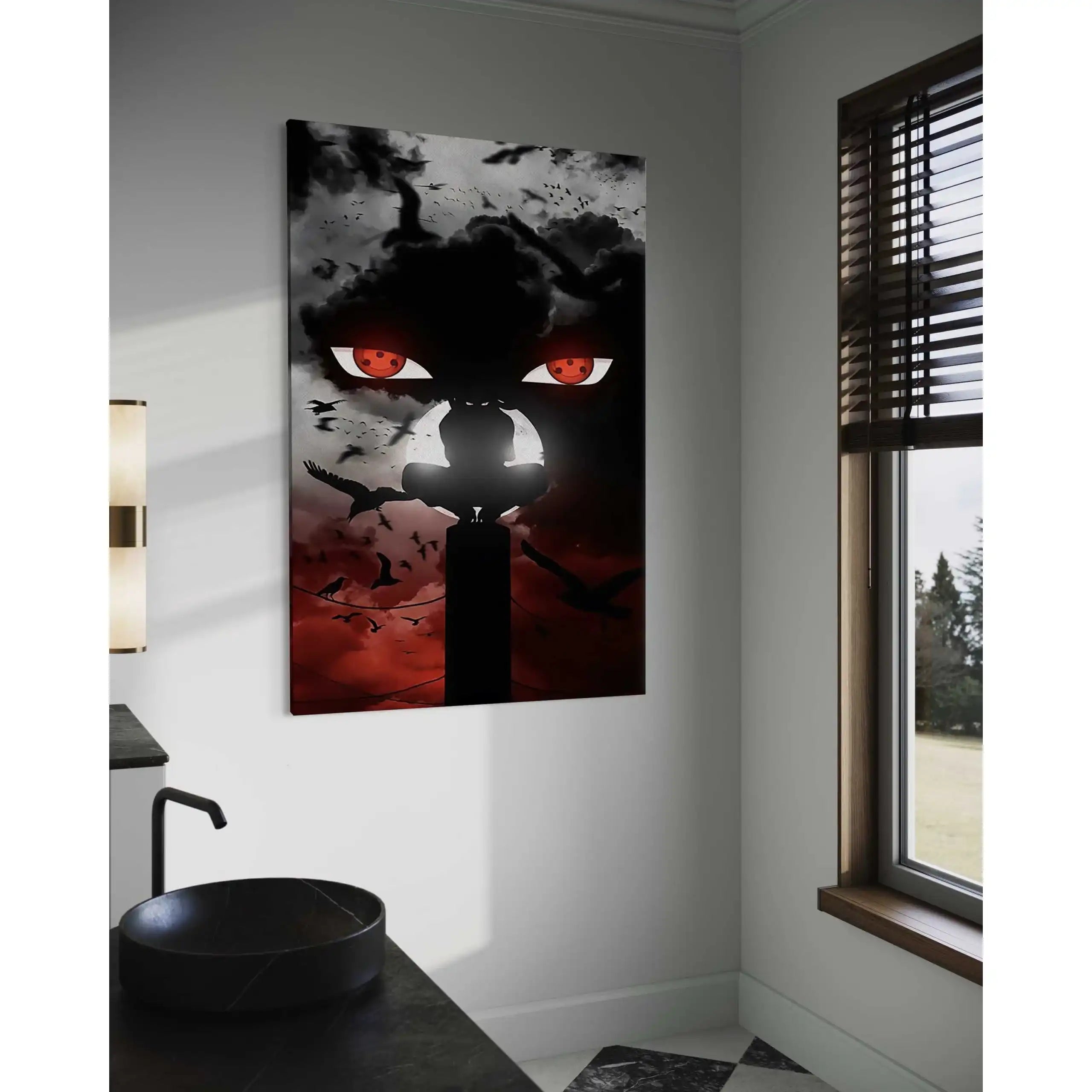 Itachi's Bloody Night - Anime Leinwandbild by SimpleCanvas