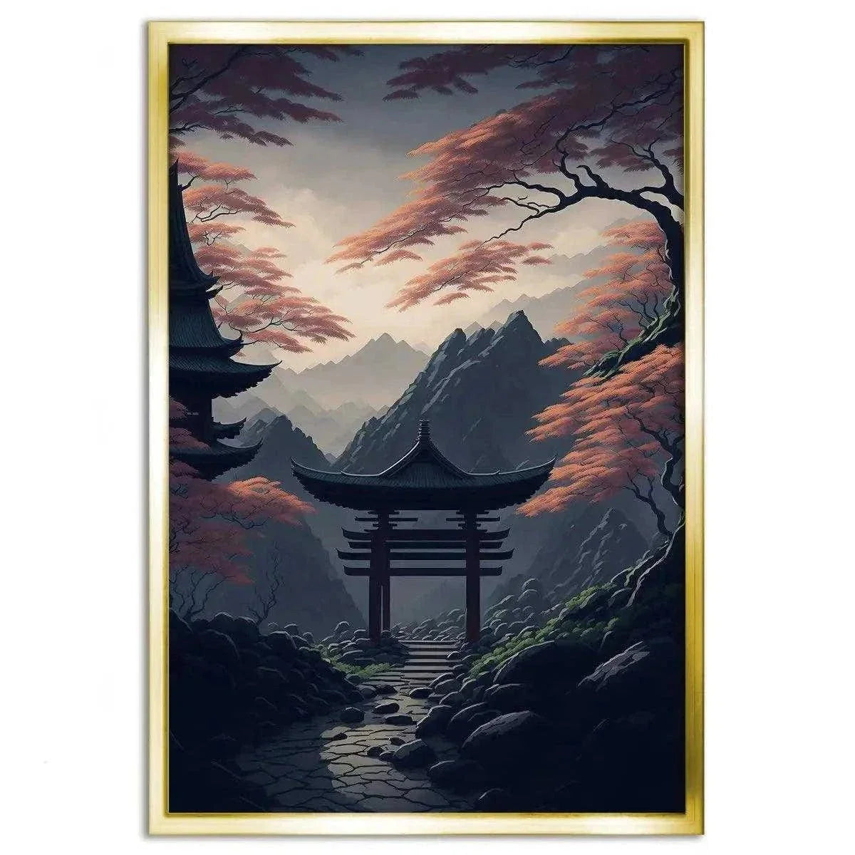 Japanischer Shrine - Leinwandbild Japanisch by SimpleCanvas