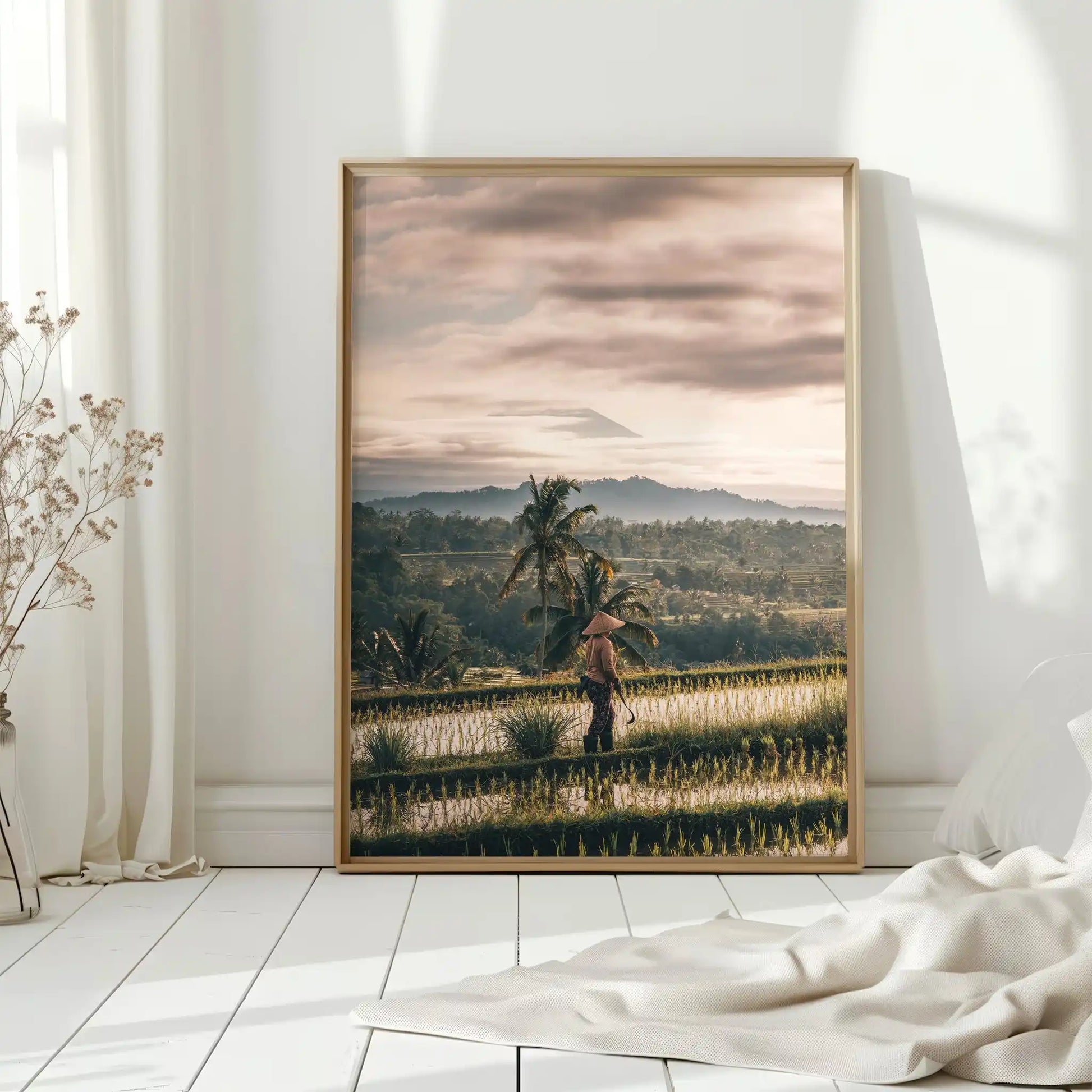 Jatiluwih Rice Fields Wall Art Print – Bali with Mount Agung View by Chamonix Prints