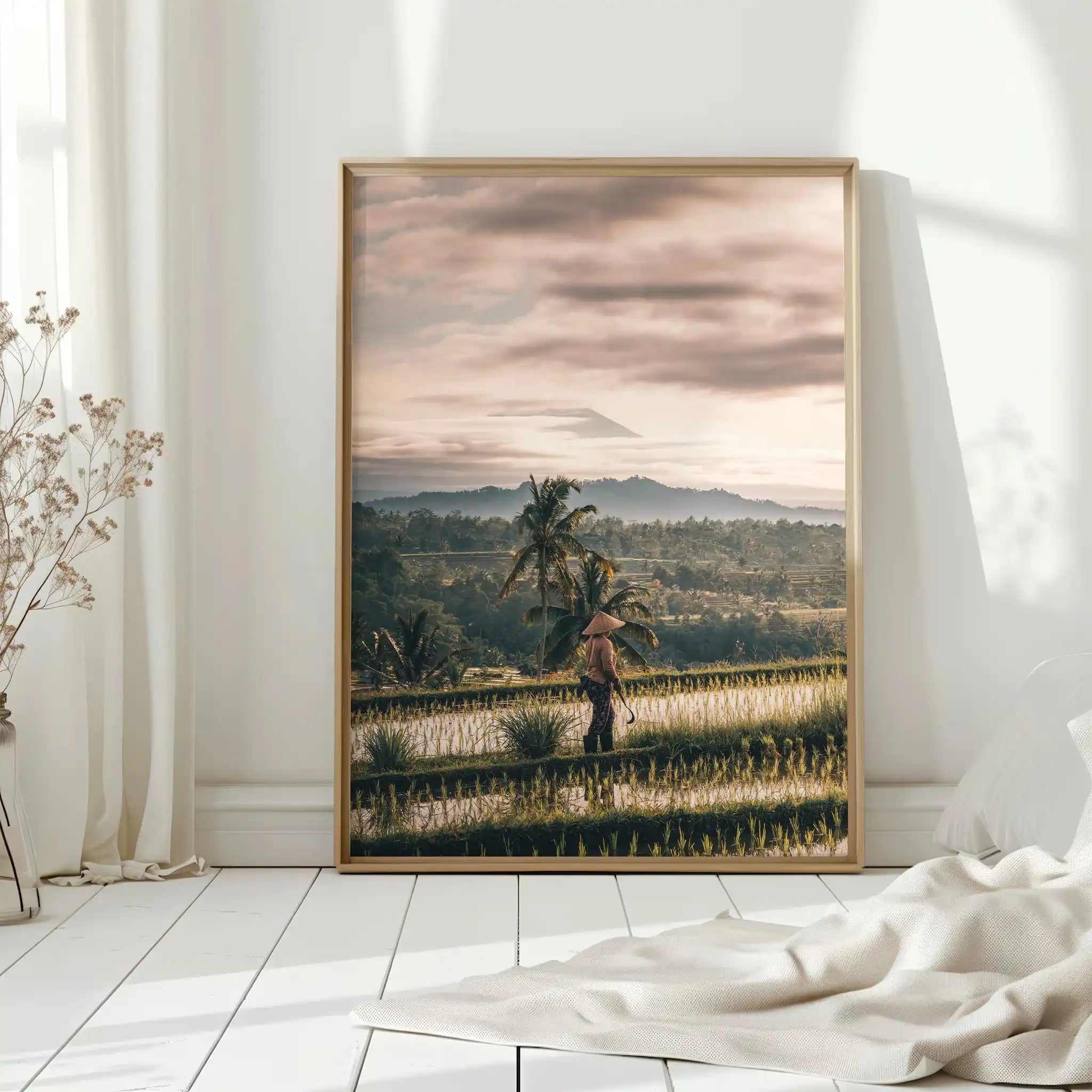 Jatiluwih Rice Fields Wall Art Print – Bali with Mount Agung View by Chamonix Prints