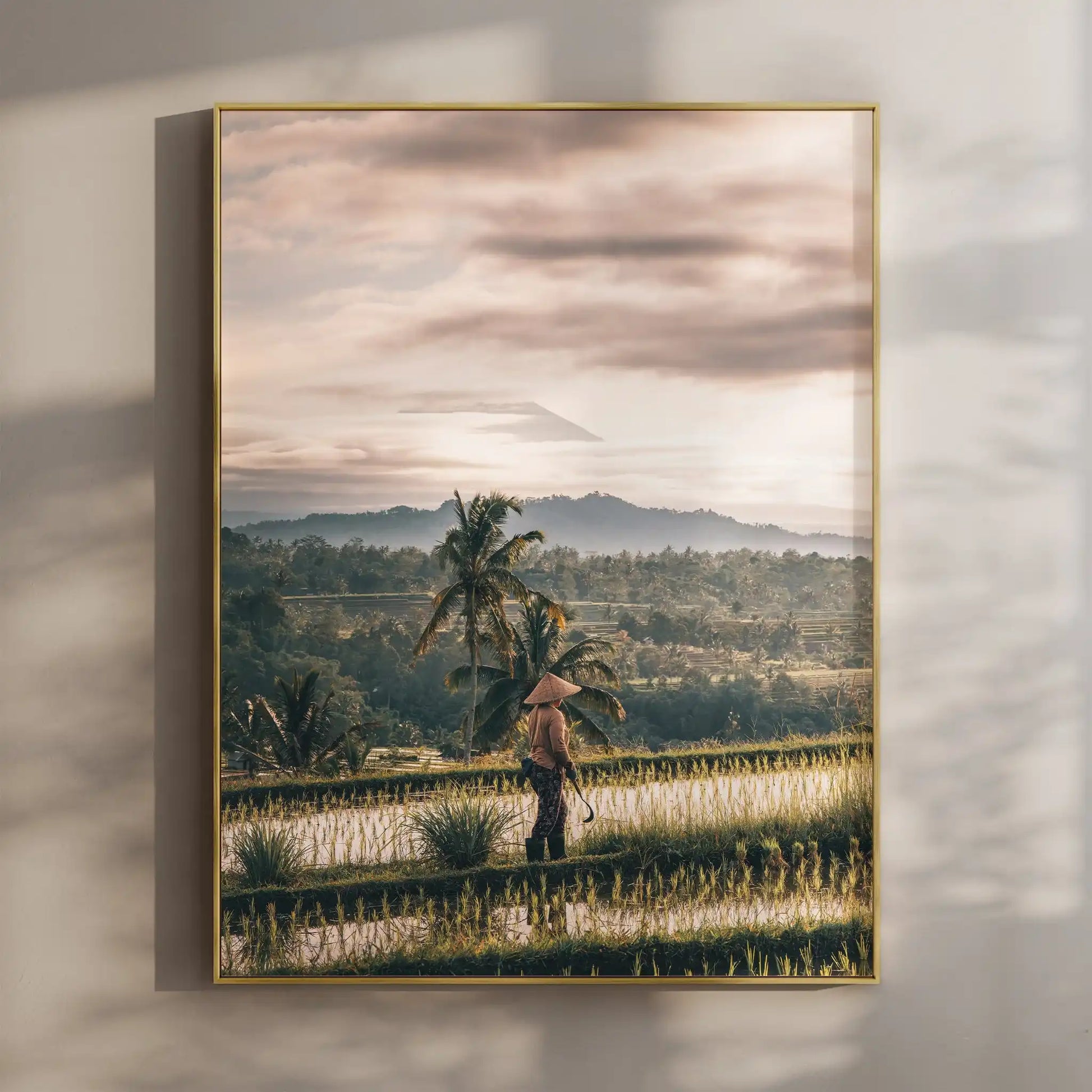 Jatiluwih Rice Fields Wall Art Print – Bali with Mount Agung View by Chamonix Prints