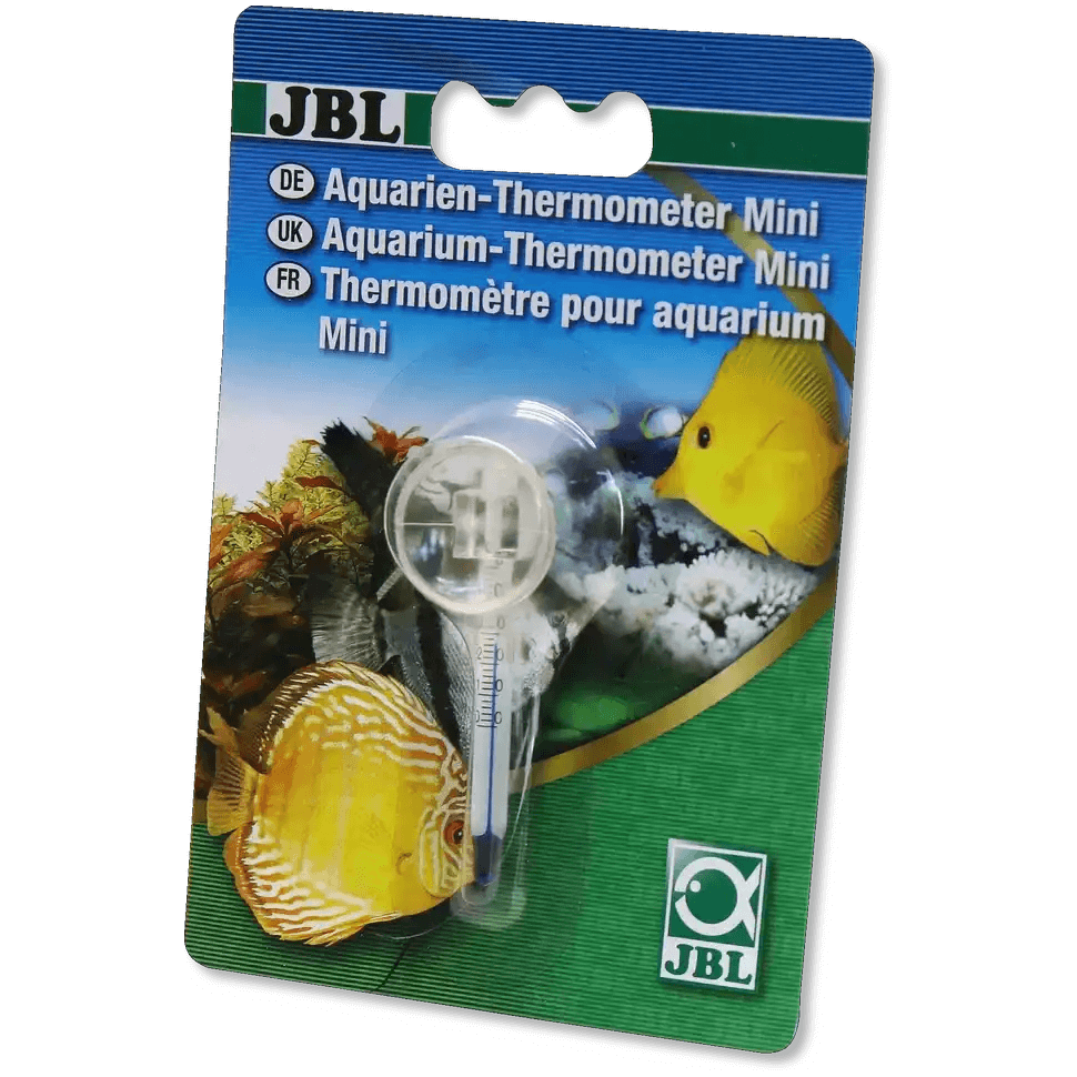 JBL Aquarium Thermometer Mini Mit Feinskala 2 Grad Abstufung Saughalter Befestigung Blaue Alkoholfüllung 0 Bis 50 Grad