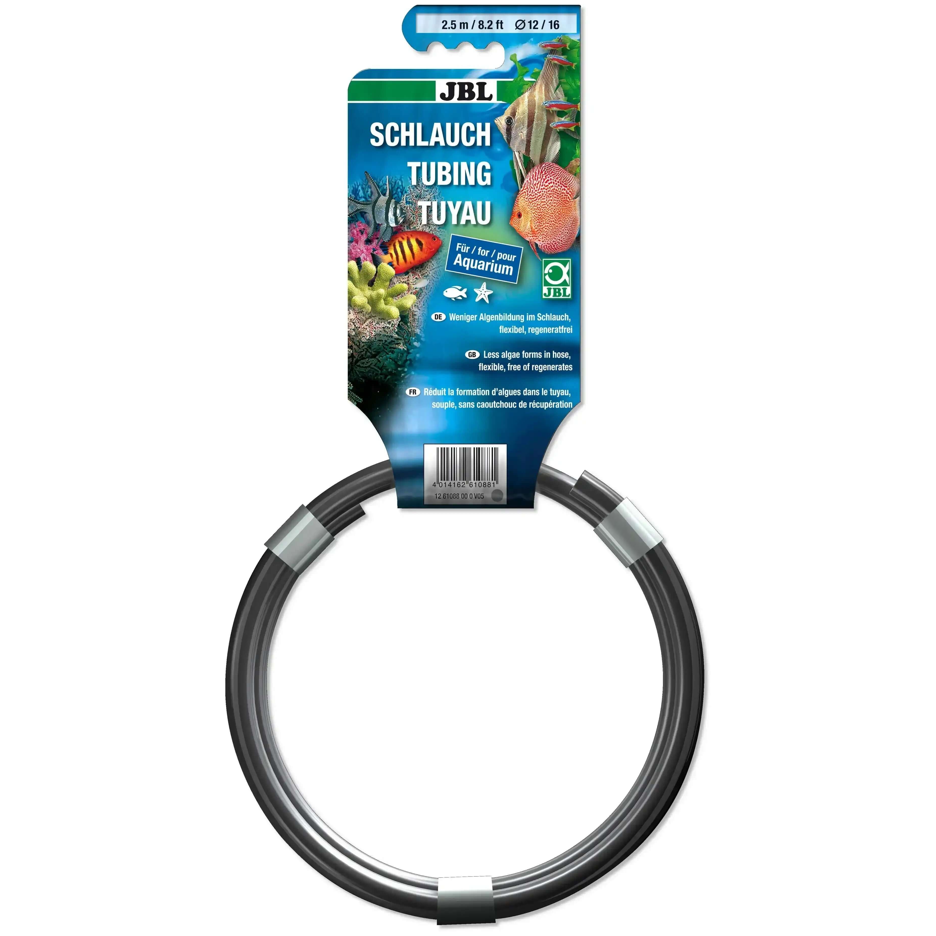 JBL Aquaschlauch Grau 12/16 mm 2,5 m Flexibler Wasserschlauch Für Aquarien Teiche Aqua Terrarien