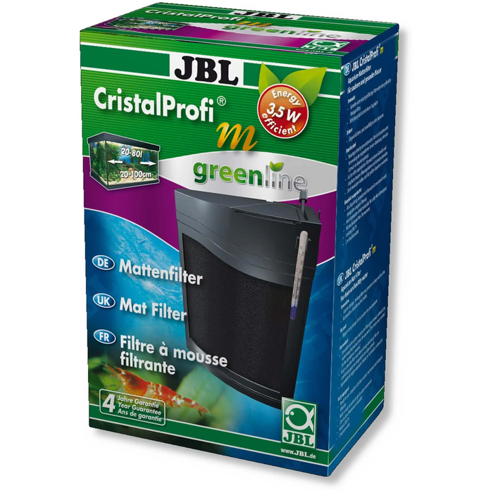 JBL CristalProfi M Greenline Mattenfilter Unterwasser Aquarienfilter Für 20 Bis 80 L Sauberes Gesundes Wasser