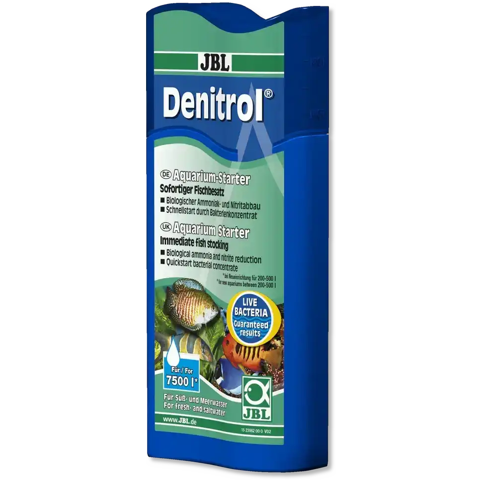 JBL Denitrol Aquarium Starter 250 ml Biologische Ammoniak Und Nitritreduktion Fischbesatz Für Süßwasser Und Meerwasser
