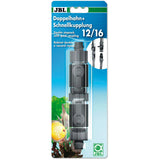 JBL Doppelhahn Und Schnellkupplung Für Aquarium Schlauch 12 Bis 16 Mm Mit Absperrhähnen Robuster POM ABS Kunststoff