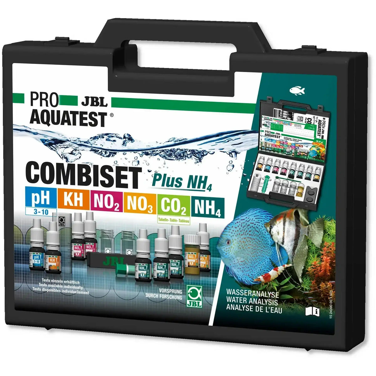 JBL ProAquaTest CombiSet Plus NH4 Testkit Zur Bestimmung Von pH KH NO2 NO3 NH4 CO2 Im Aquarium