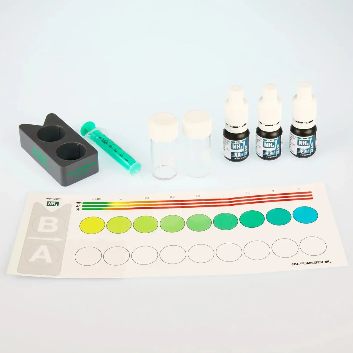 JBL ProAquaTest NH4 Ammonium Wassertestkit Für Aquarium Und Teich Schnelltest Zur Bestimmung Des Ammoniumwerts