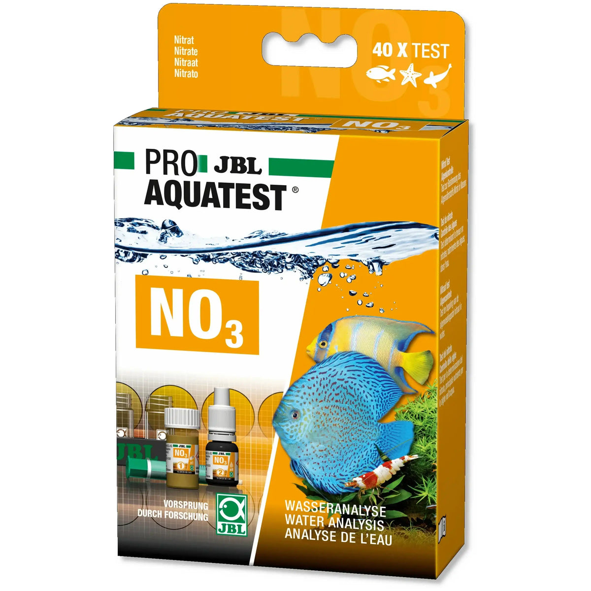 JBL ProAquaTest No3 Nitrat Testkit Für Süßwasser Meerwasser Aquarien Teiche Mit 40 Messungen