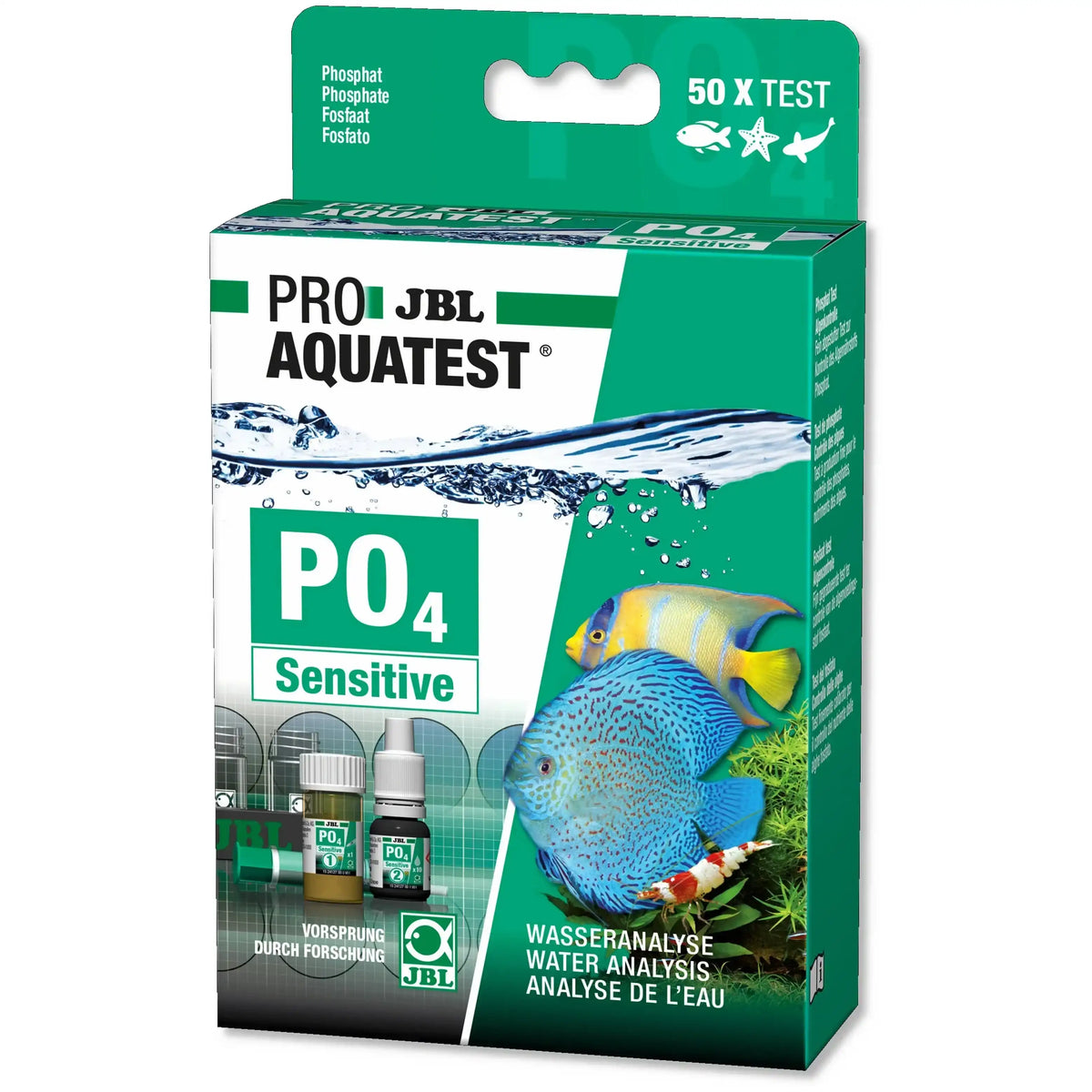 JBL ProAquaTest PO4 Phosphat Sensitive Wassertest Set Für Ca. 50 Messungen Ideal Für Süßwasser Aquarien