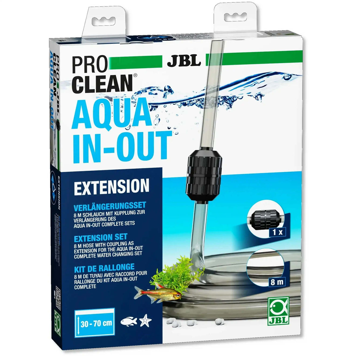 JBL ProClean Aqua InOut Extension Verlängerungsset 8 m Schlauch 12/16 mm Kompatibel Mit Aqua InOut