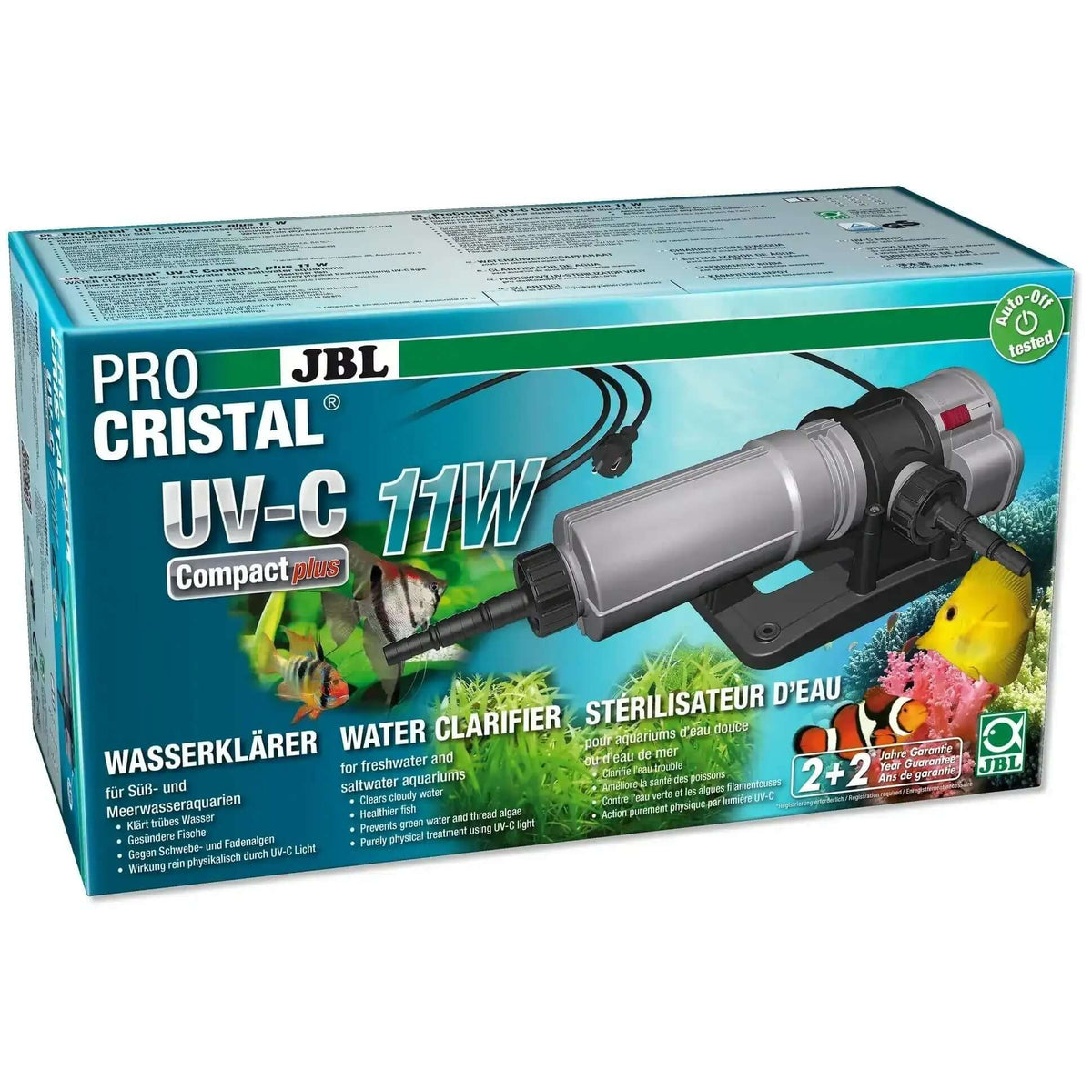 JBL ProCristal UV-C Compact Plus 11W Wasserklärer Für Süßwasser Und Meerwasseraquarien TÜV Geprüfter Sicherheitsschalter
