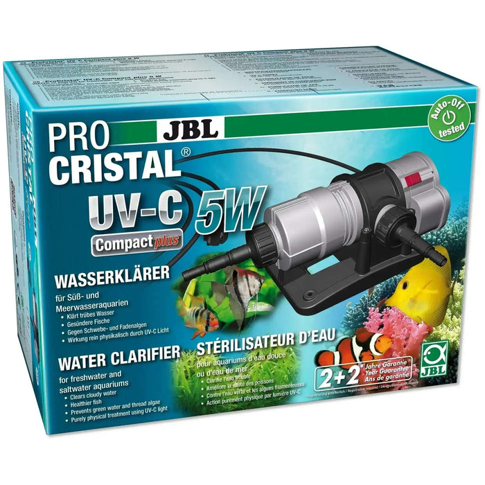 JBL ProCristal UV C Compact Plus 5W Wasserklärer Für Süßwasser Und Meerwasseraquarien Beseitigt Trübungen Und Algen