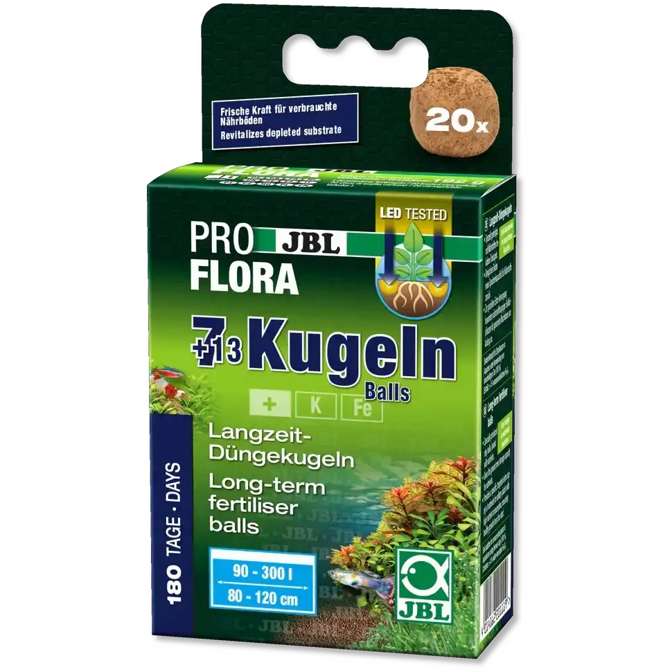 JBL ProFlora Langzeit-Düngekugeln 7+13 Kugeln Für Süßwasser-Aquarien Langzeitversorgung 180 Tage 90 bis 300 Liter
