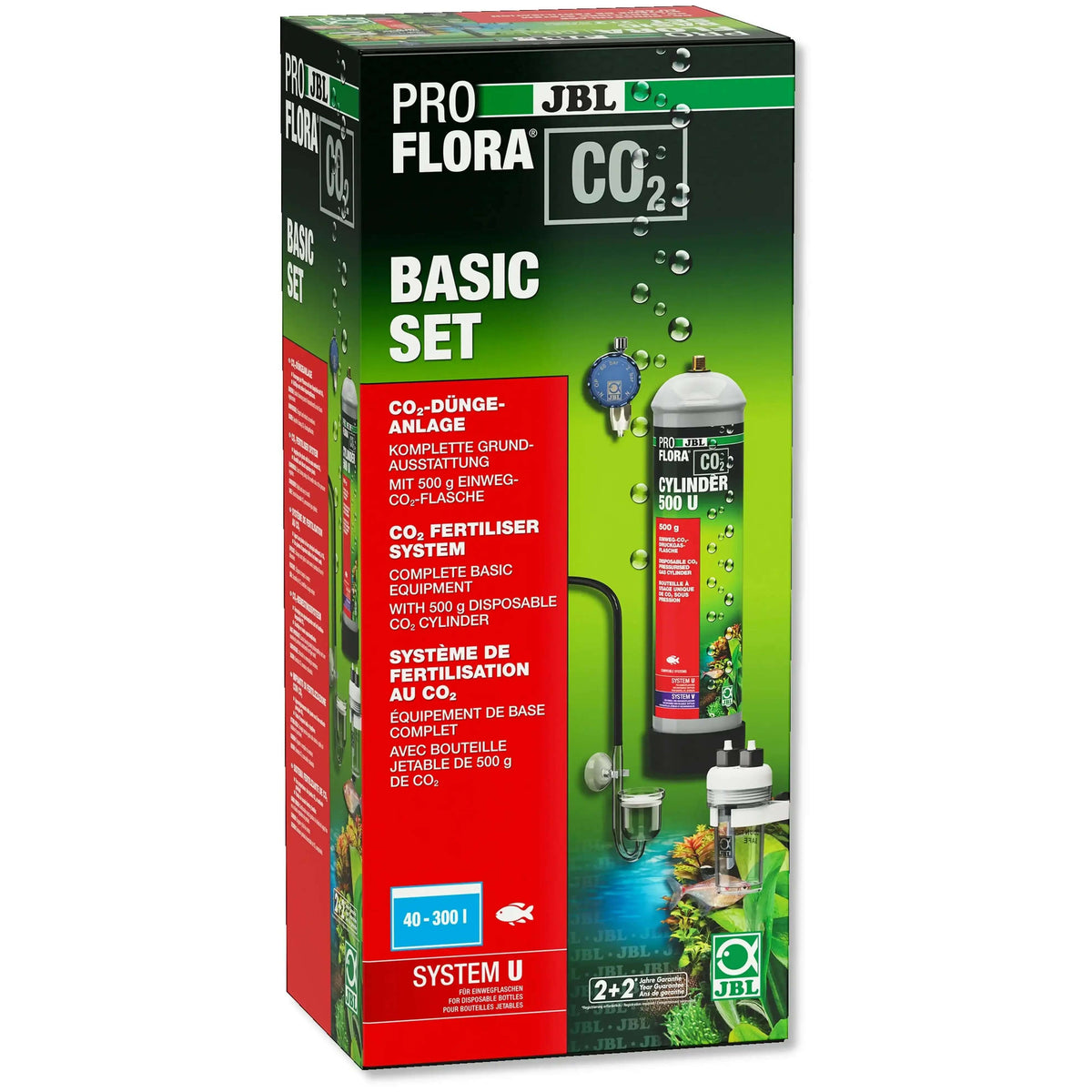 JBL ProFlora CO2 Basic Set U CO2 Düngeanlage Für Süßwasser Aquarien 40 Bis 300 Liter Komplettset Mit Flasche Diffusor